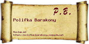 Polifka Barakony névjegykártya